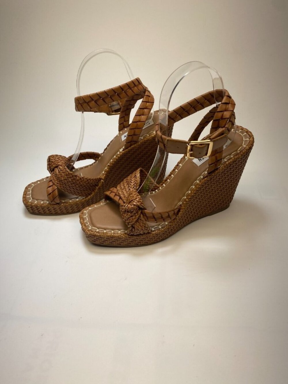 Steve Madden Womens Jylan Wedge Sandal In Cognac Sz 9